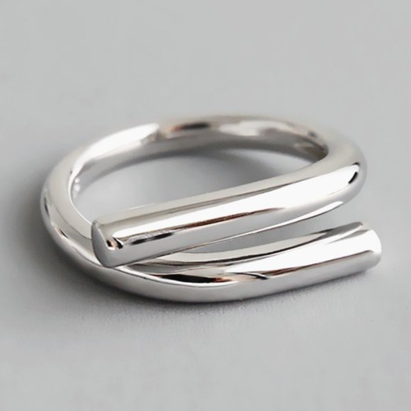 *NEW 925 Sterling Silver Open Bar Adjustable Ring - Picture 1 of 5